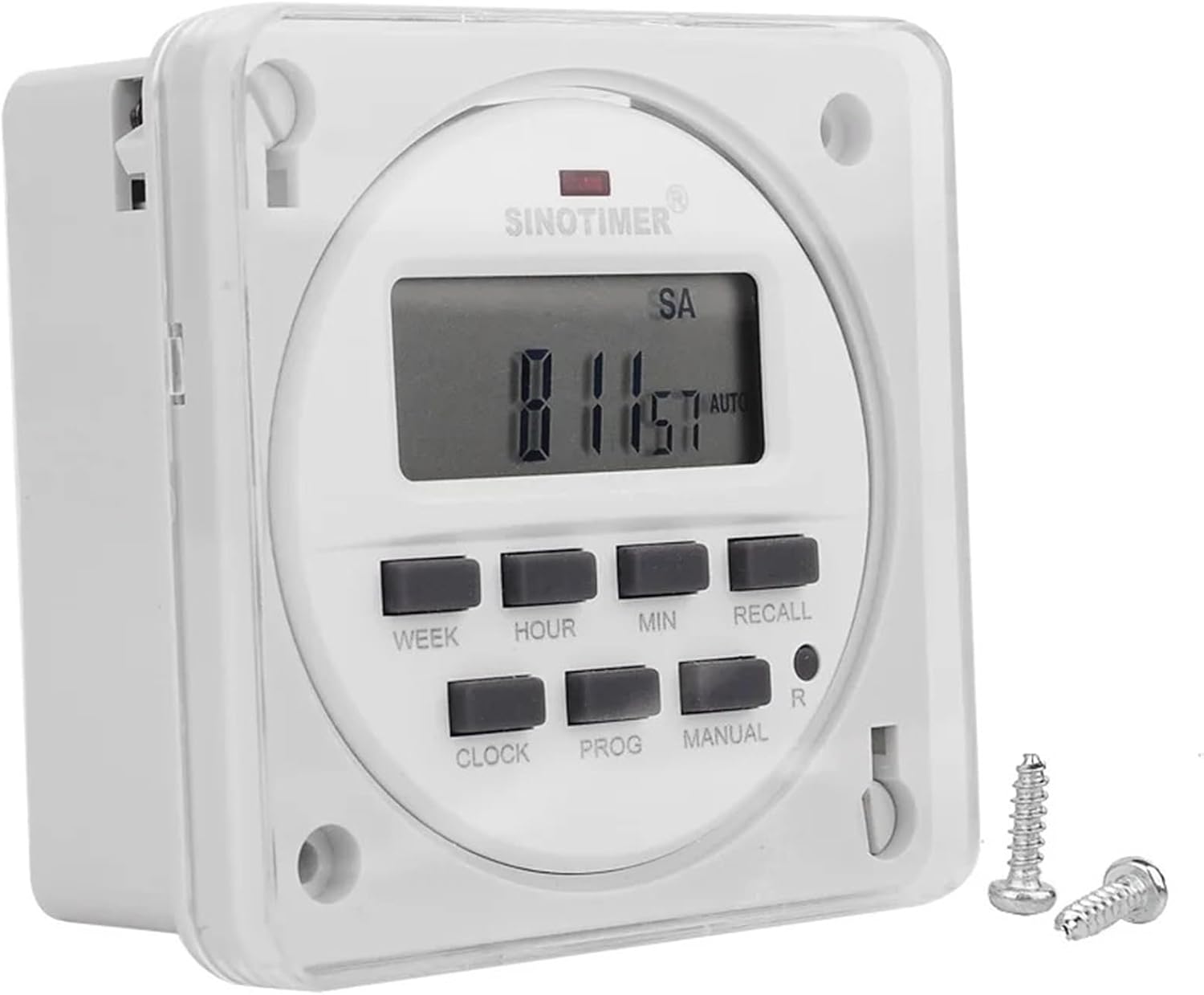 12/24 Format 12V DC Timer Switch 7 Days 24hr Programmable Time Relay Clock Controller Panel Mounted with Countdown Off Function(12V Timer)