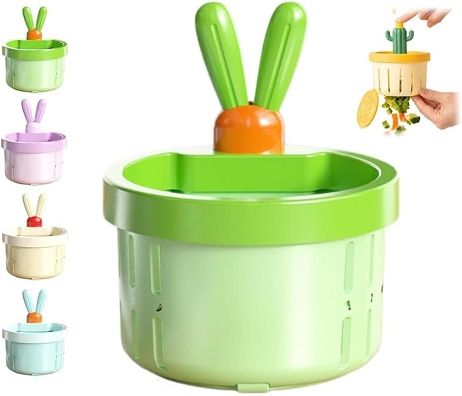 4PCS Cactus Sink Strainer,Kitchen Press to Dump Basket,Anti-Clogging Sink Draining Basket Filter for Home Kitchen Use
