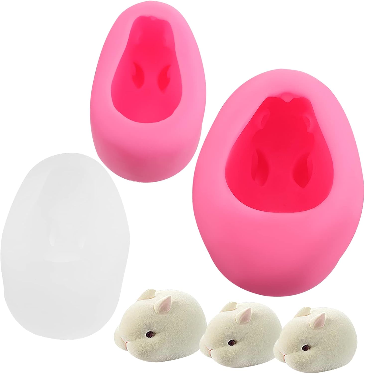 Unomor 3pcs Silicone Baking Molds Food-grade Mousse Candy and Chocolate Molds for Easter Treats for Cakes Fondant and Cookie Crafts