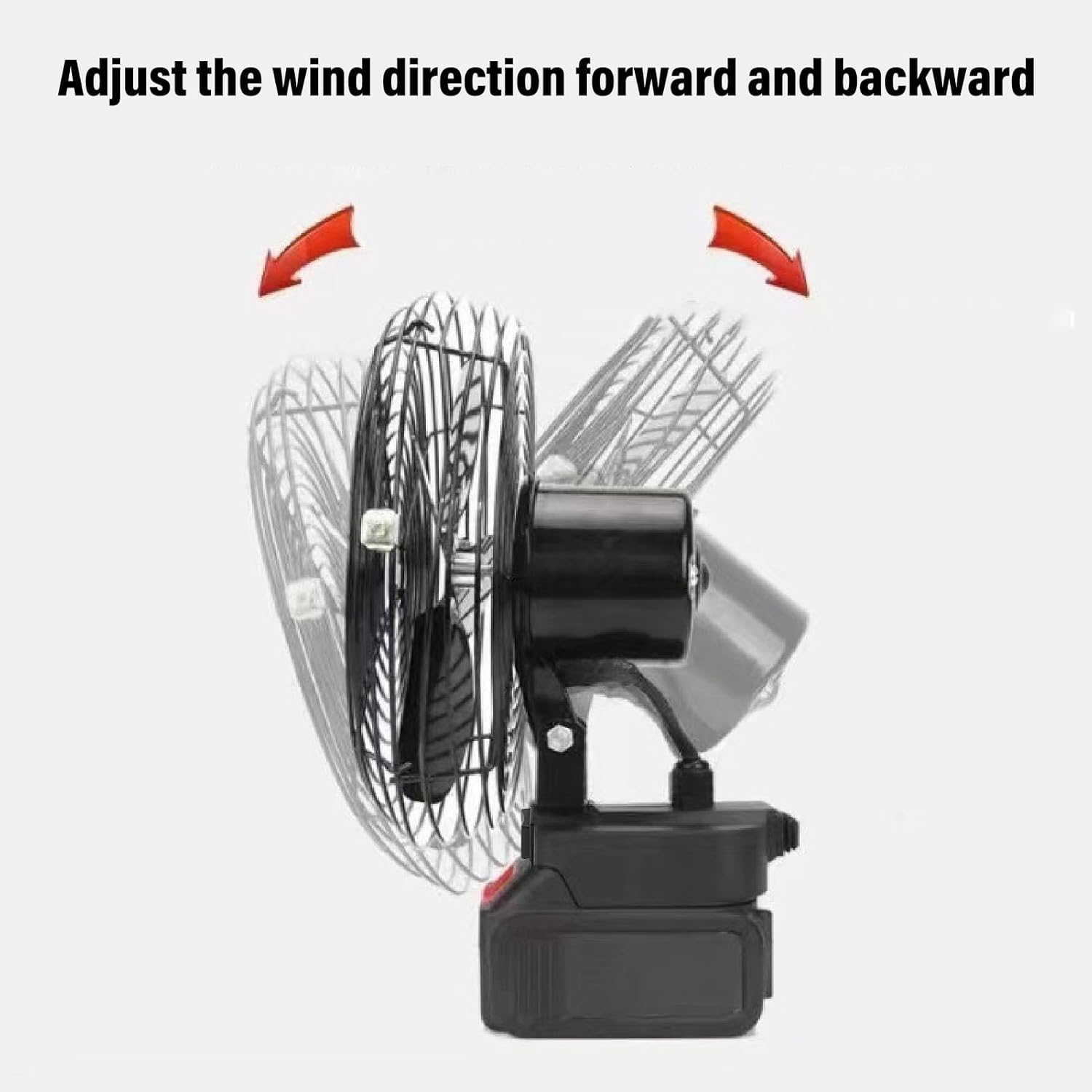 Walfront Portable Fan Camping Fan 8 Inch 2 Speeds for DCB206 Battery Double USB Output 35W 2 Speeds for Home Car Office Travel Camping