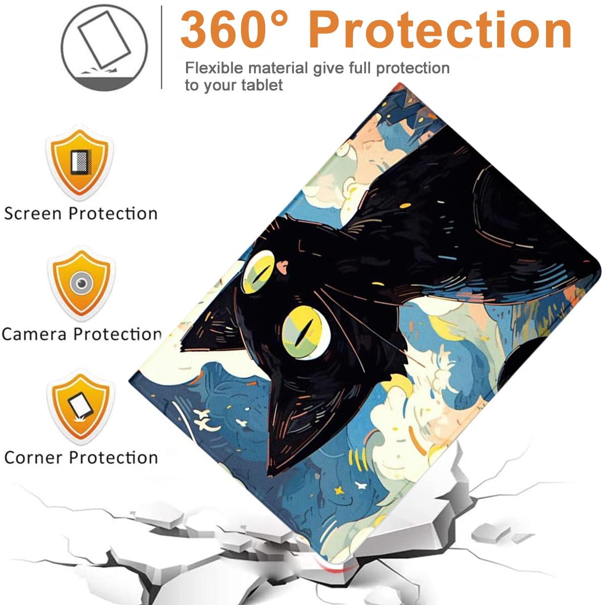 Auslbin Colorata PU Cover Lenovo Tab M11 2024 11 Pollici, Colorata e in Movimento, Bellissimo Motivo, Custodia per Tablet Flip Tab M11/TB330FU con Supporto, Volpe