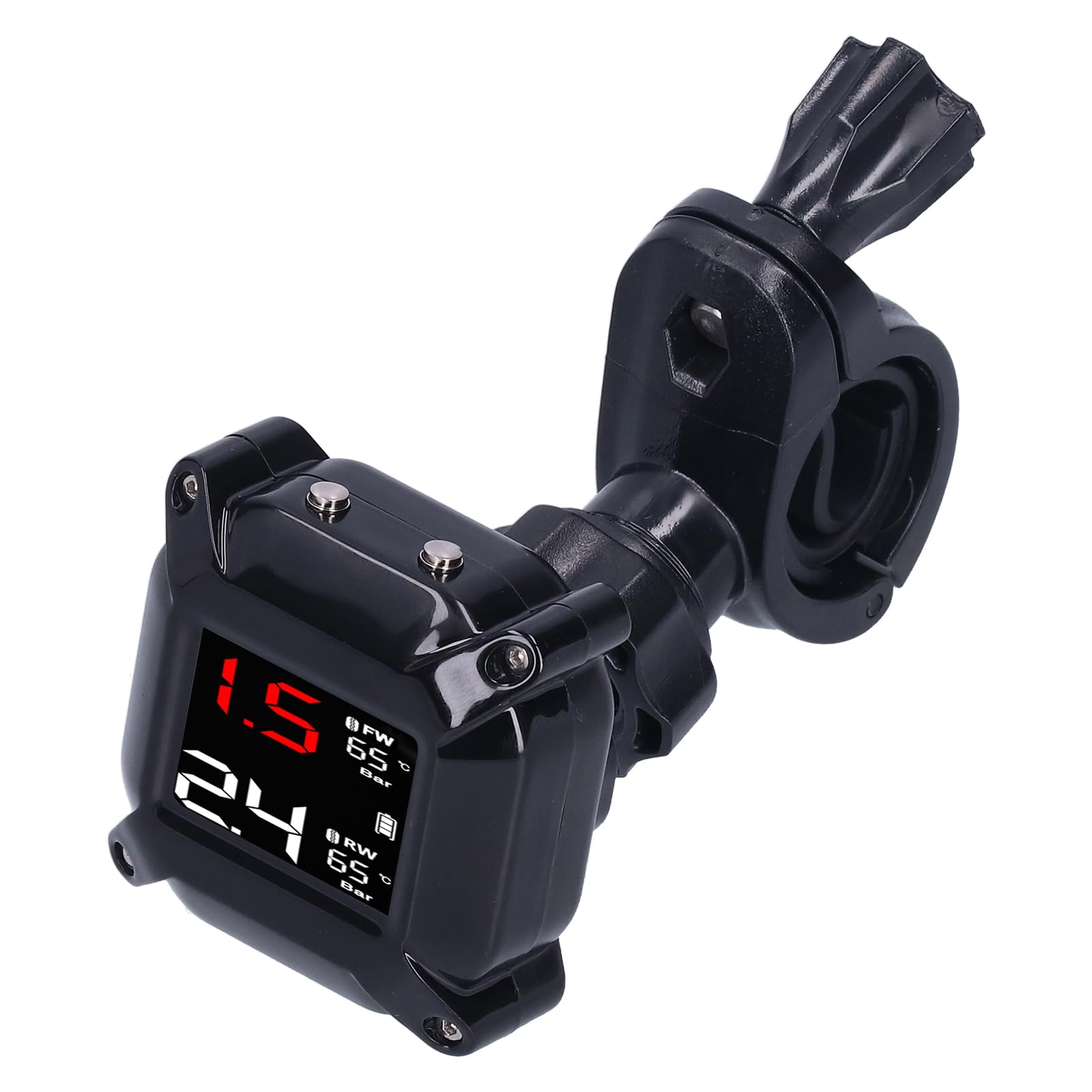 Monitor Pressione Pneumatici, TPMS Moto con Ricarica Magnetica USB con Display LCD a Colori, Sensori da 0 a 6,6 Bar, Avvisi di Pressione e Temperatura in Tempo Reale per Moto