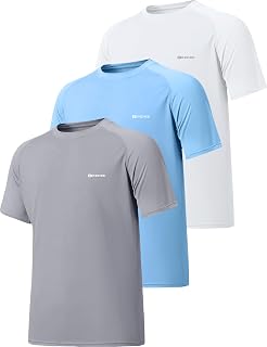 ZENGVEE 3er Pack Langarm/Kurzarm Herren Uv Shirt UPF 50+ Funktionsshirt