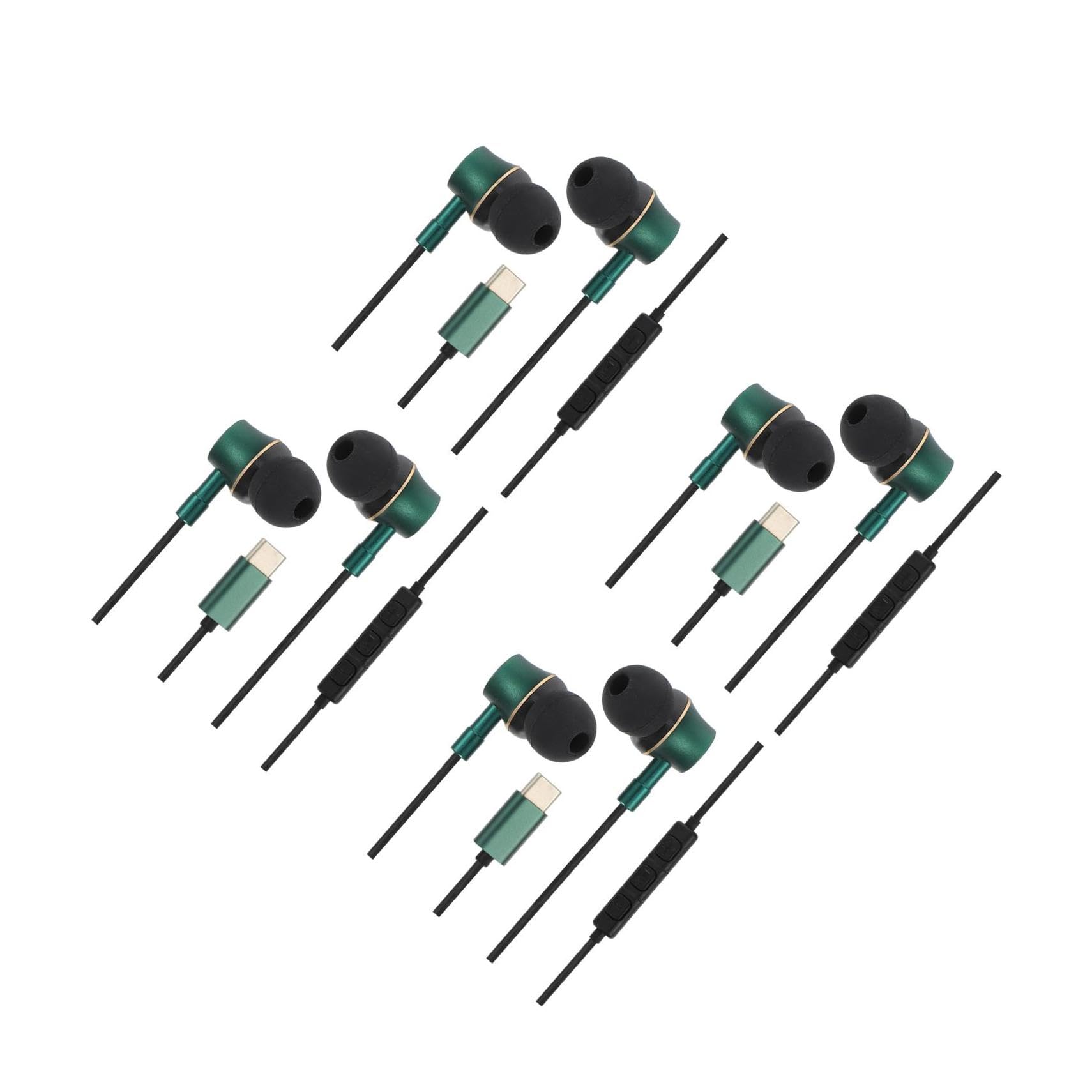Uonlytech 4pezzi Cuffie Usb c Ergonomiche Con Microfono Isolamento Acustico Auricolari In-ear Controllo Volume Per Ufficio e Musica