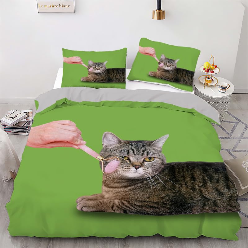 Parure de lit 240 x 260 en microfibre dense 110g/㎡ vert foncé durable et anti-plis