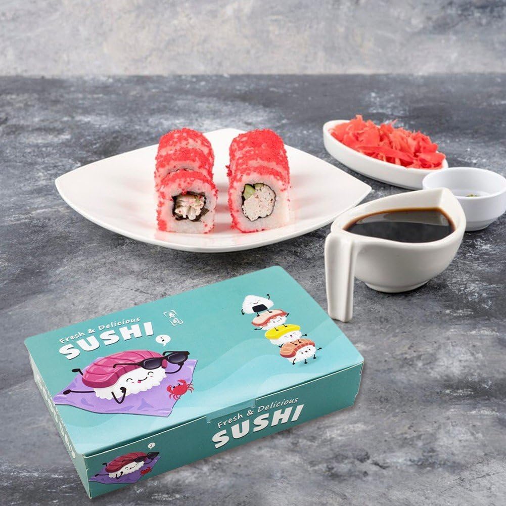 Scatole per Alimenti Asporto 100 Pezzi Scatole per Salumi Piccoli Contenitori per Sushi Palline di Riso Contenitori Asporto Fornitura di Imballaggi per Ristorante