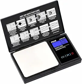 AMERICAN WEIGH SCALES Balança Digital De Bolso Série 200G X 0,01G | Balança Digital De Precisão Com Visor Lcd, Para Joias, Moedas, Alimentos, Laboratório, Medicamentos E Cozinha - Preta