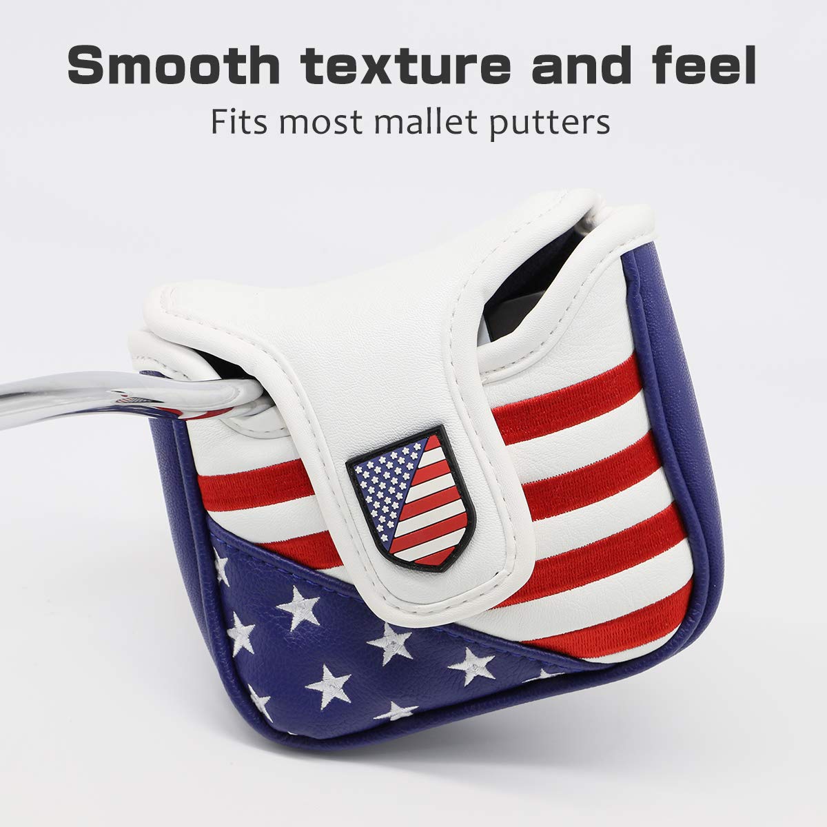 Funda para putter de golf de Estados Unidos con cierre magnético, fundas de cuero para palos de golf para la mayoría de marcas