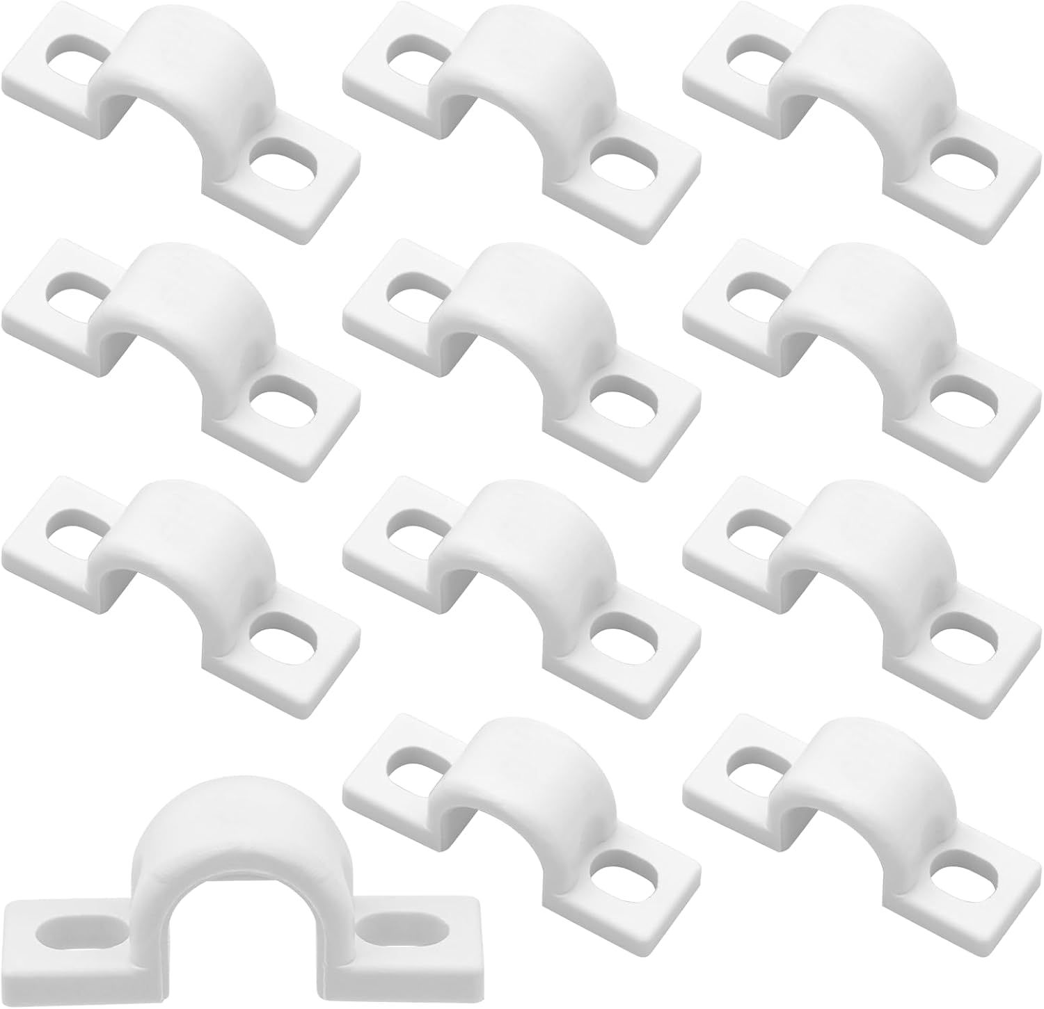 24 Pcs Wire Shelf Loop Clips, 8.5mm Wire Shelf Wall Mounted Clips Wire Shelving Brackets, Plastic Drywall Clips Wire Shelf Clamp for Concrete Installation (8.5mm, White)