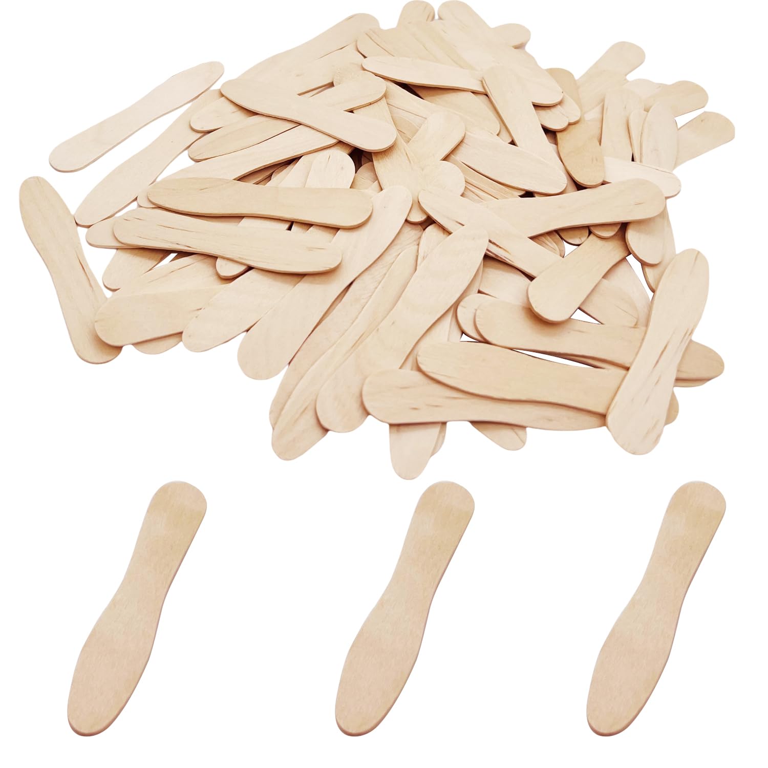 XYSMZM300 Pcs Wooden Spoons, 3 Inch, Biodegradable, Compostable, Birchwood, Disposable Ice Cream Spoons