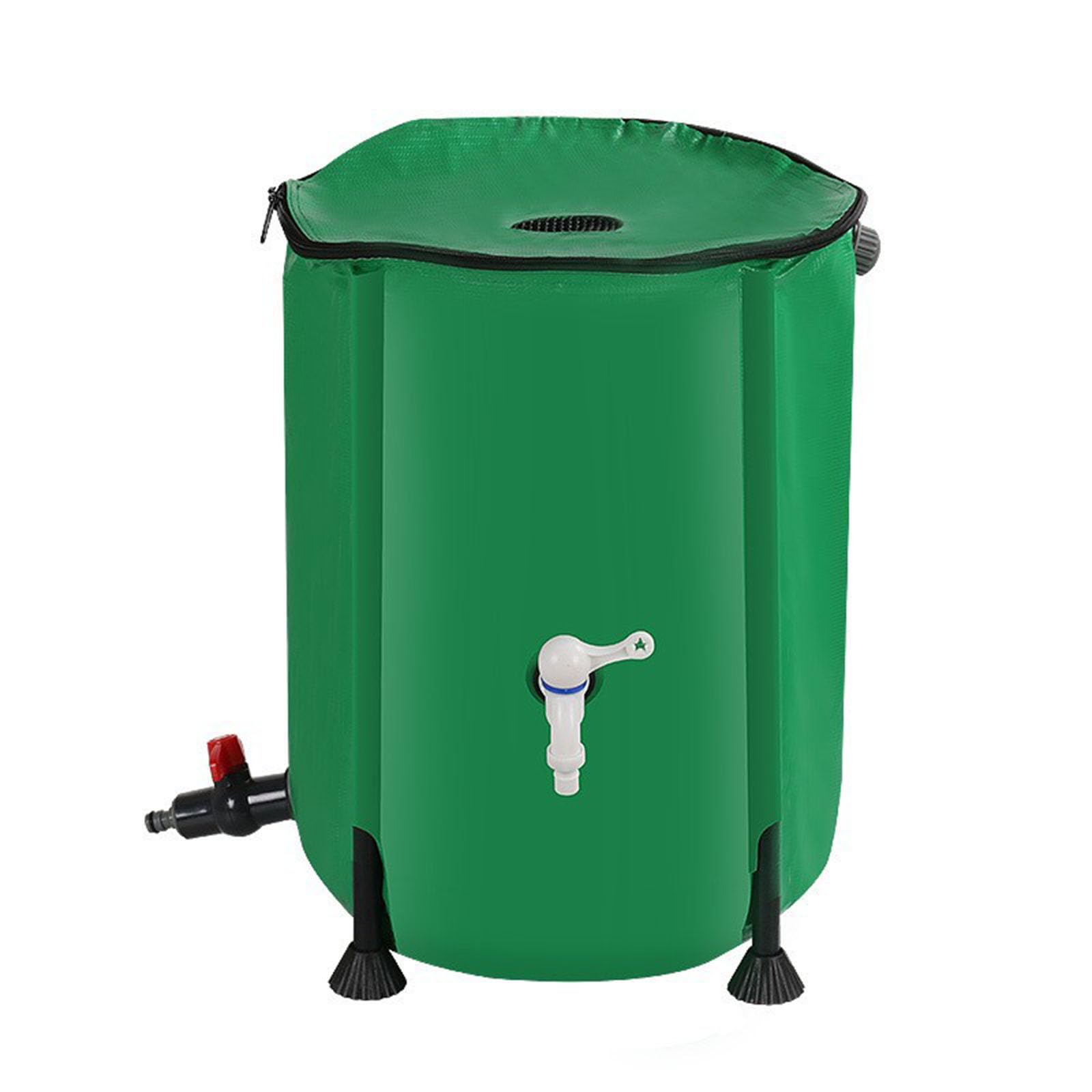 Récupérateur eau de pluie 380L PVC vert cuve de stockage avec robinet de vidange