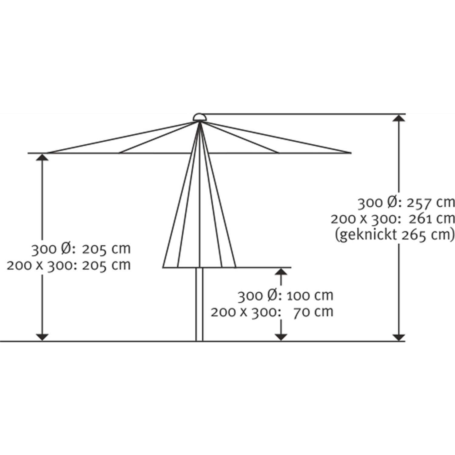 Schneider Sonnenschirm Malaga,natur, 300 X 200 Rechteckig, Gestell Alu/Stahl, Bespannung Polyester, 6.9