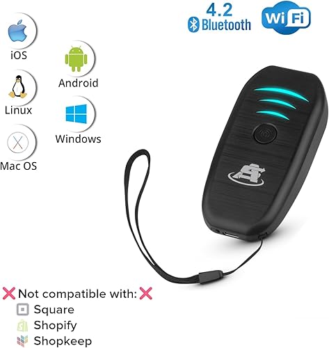 Vista 11 de ScanAvenger Escáner de código de barras Bluetooth portátil mini inalámbrico: escáneres manuales - Pistola de escaneo 1D inalámbrica y recargable