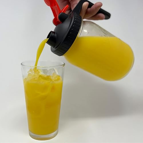 Miniatura 7 de Mason Jar - Jarra de medio galón de 64 onzas con boca ancha jarra de vidrio estética con tapa y banda jarra de cerveza fría para té jugos café