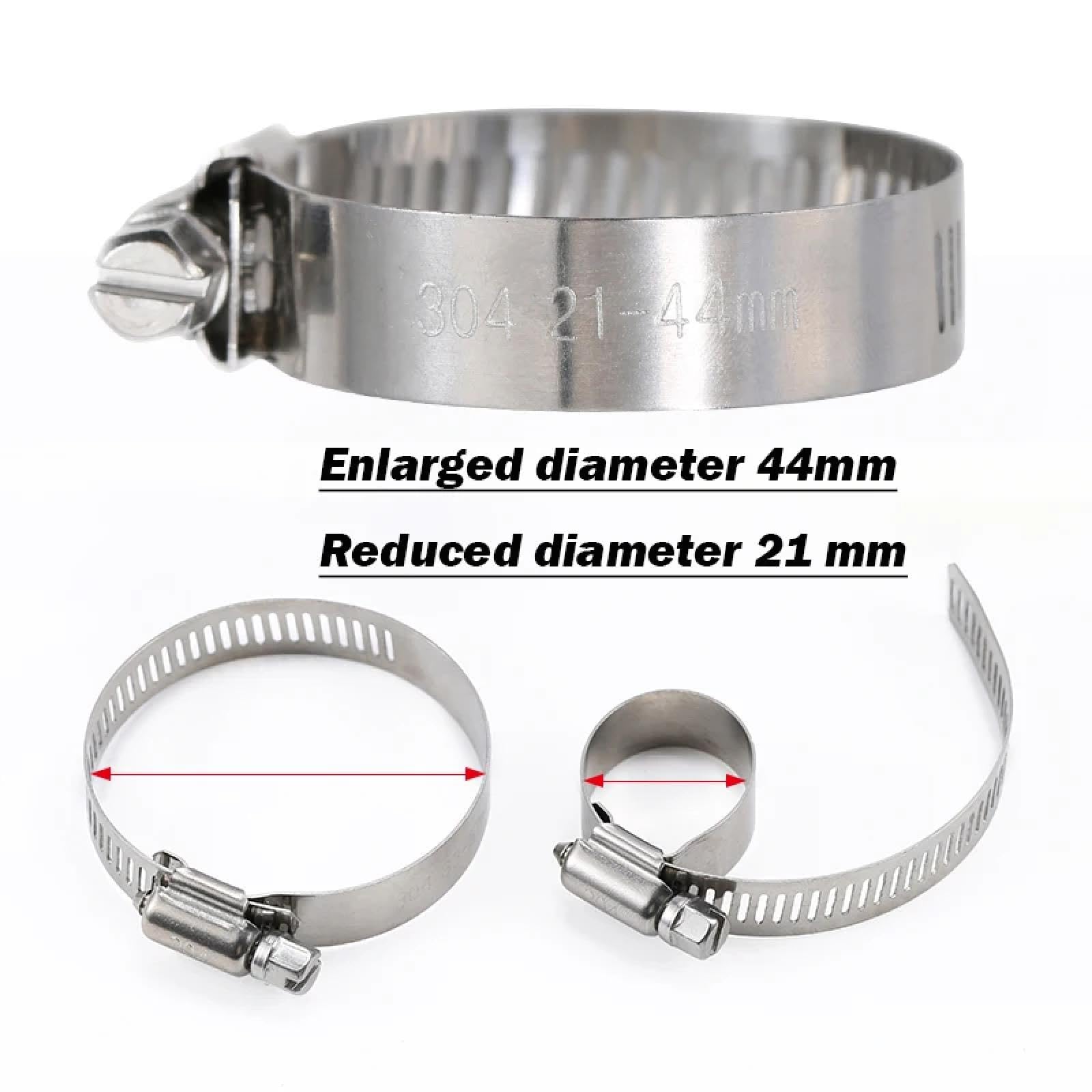 5 abrazaderas de manguera de acero inoxidable con engranaje helicoidal ajustable de 16 mm a 165 mm para tuberías de agua (141-165 mm)