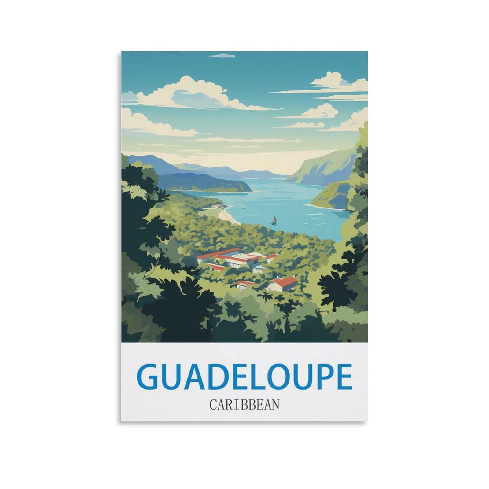 EZMLFA 5D Diamond Painting Kits for Adults,Guadeloupe Caribbean,Diamond Painting,Landscape Gem Art Kits Adult and Crafts Home Decor 50x60cm
