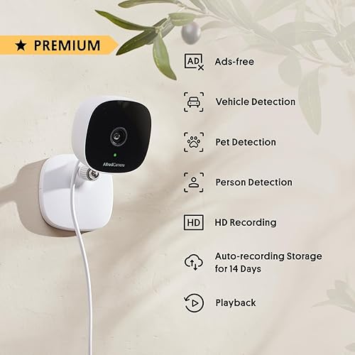 Miniatura 7 de AlfredCamera Cámara de seguridad para interiores y exteriores (con tarjeta SD de 64 GB), AlfredCam Plus, IP65 impermeable, 2K Plug-in Baby  Pet Cam,