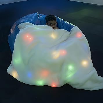 Sensory Blankets with Lights for Kids | A Unique Gift Soft LED Light Up Plush Throw, Cozy & Rechargeable Perfect for Sensory Rooms, Therapy Clinics, Special Ed, and Quiet Spaces 31"x47"