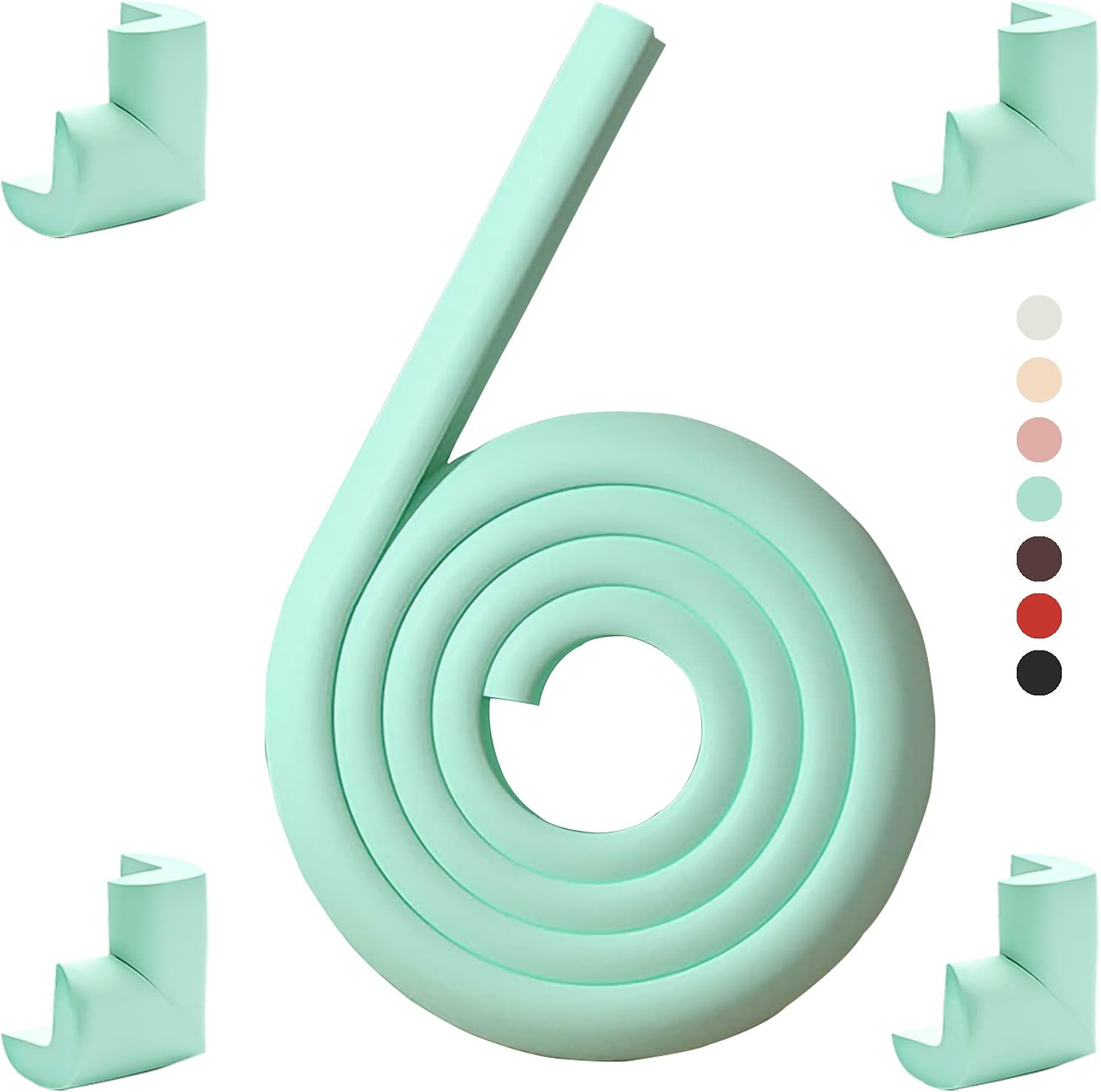 Foam Corner Guards Covers&Foam Edge Safety Bumpers Kit,Toddler Proofing,Kids and Children Head Protector,Suitable for Bookshelf Desk Kitchen Sharp Corners (Blue(4 Corner&6.5ft Safety Bumpers))