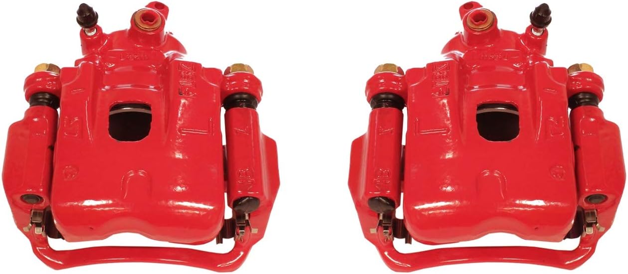 Power Stop Front S2012 Pair of High-Temp Red Powder Coated Calipers For Toyota Tacoma 1995-2004 [Model Specific]