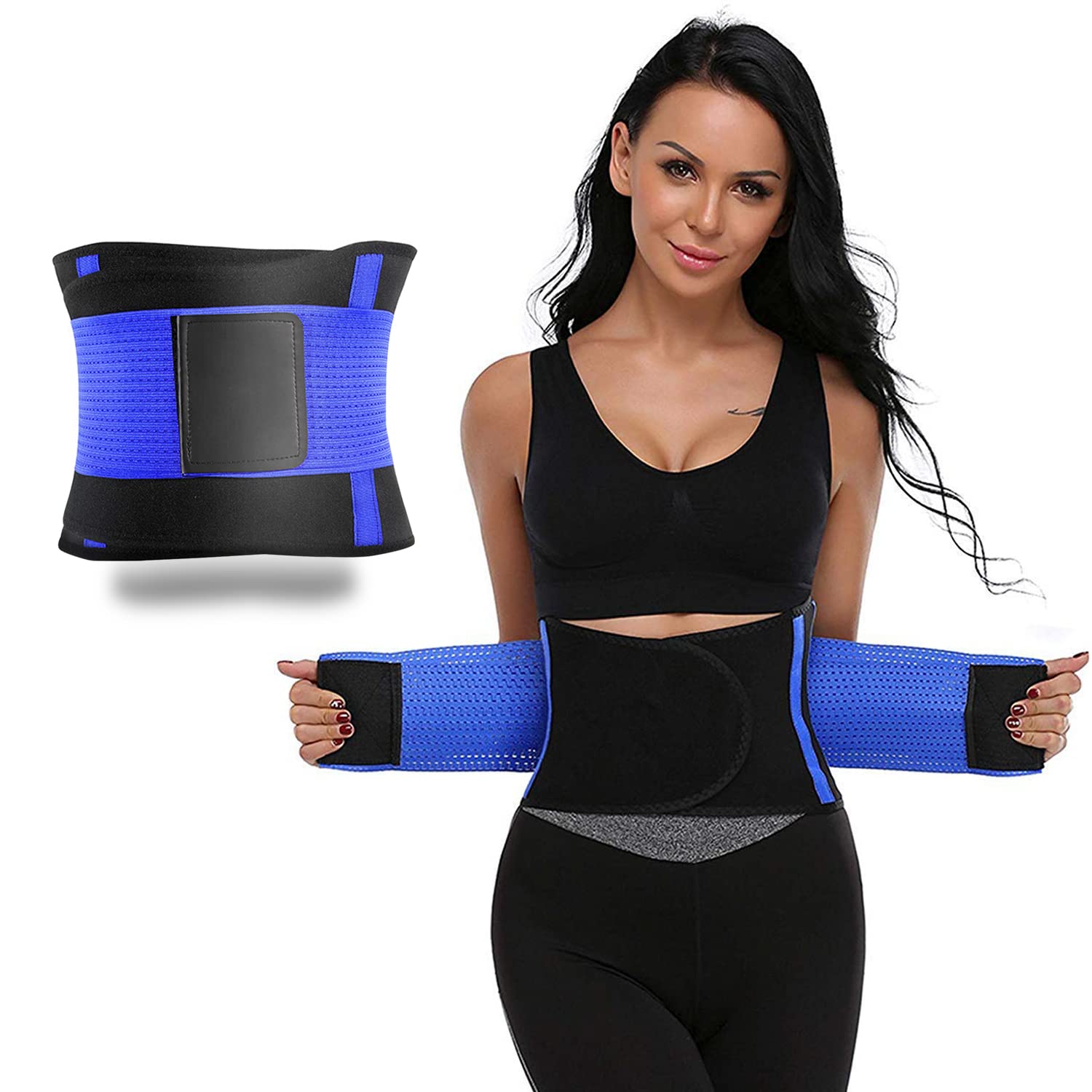 ADA Lumbar Supports Belt, Back Brace Posture Corrector for Lower Back Pain Weight Loss Gym Running Tummy Workout Belt-Blue (B07N1WVH9T) Amazon Price History, Amazon Price Tracker