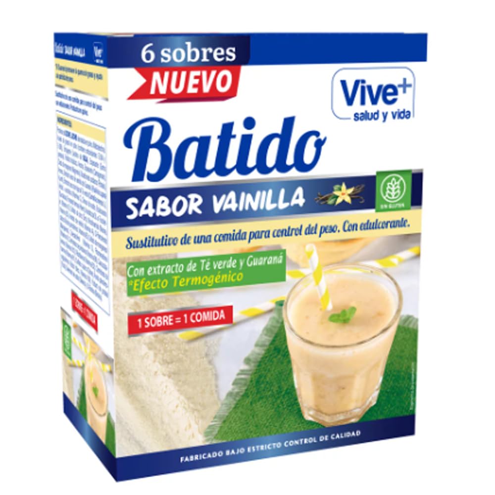 Vanille-Mahlzeitenersatz-Shake mit Grüntee- und Guarana-Extrakt 180 g. 6er-Pack.