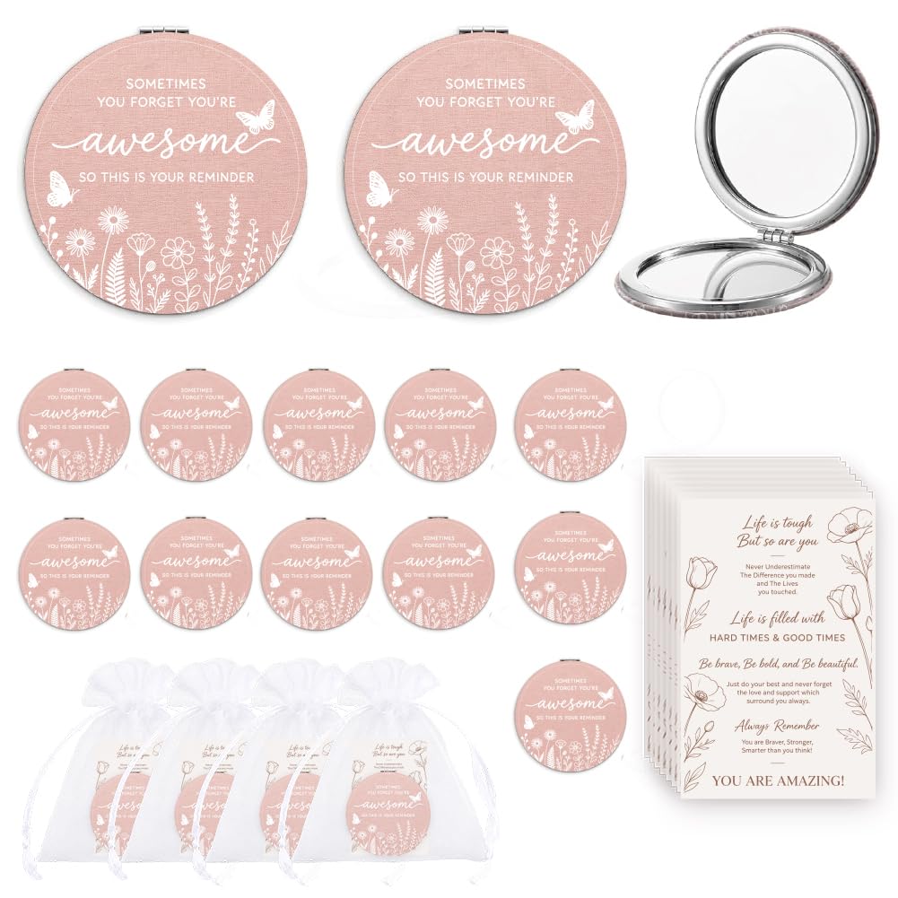 arricraft 15pcs Specchi da trucco portatili da donna, citazione stimolante