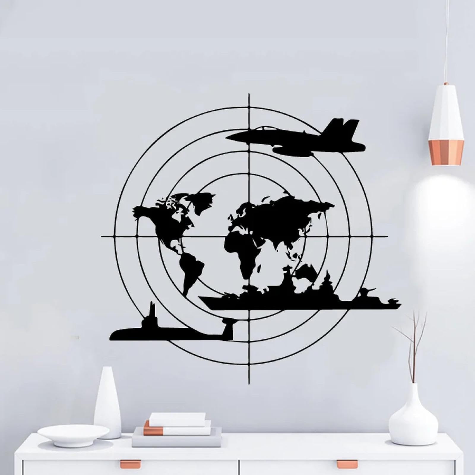 YOUOUSI World map Airplane wall Decal for Children's Living Room, Bedroom, playroom, Family Party wall Art Decals, Home Decoration