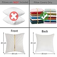 Vista 2 de Tosleo - Fundas de almohada de terciopelo beige de 20 x 20 pulgadas, paquete de 2 con cuero dorado, fundas decorativas de Navidad para sofá, fundas