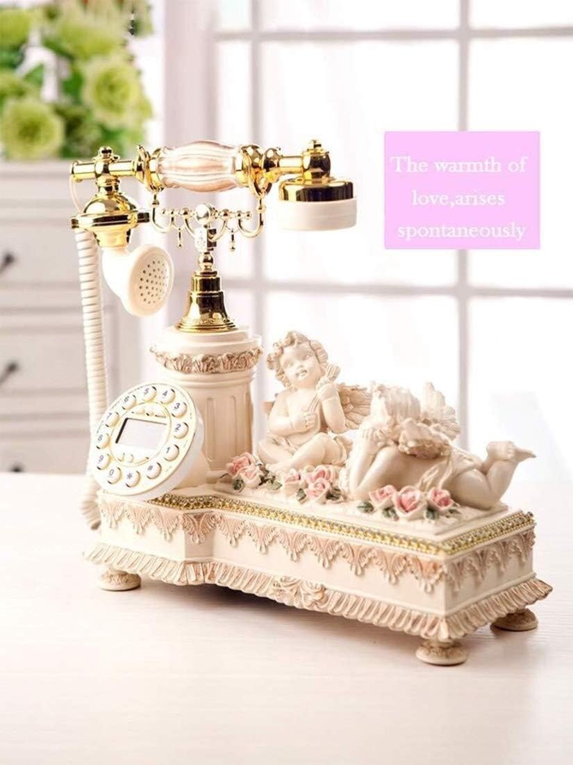 Antique Landline European-Style High-Grade Retro Telephone Wired Landline Decorative Ornaments Caller ID One-Click Replay Call Record Query for Home Office