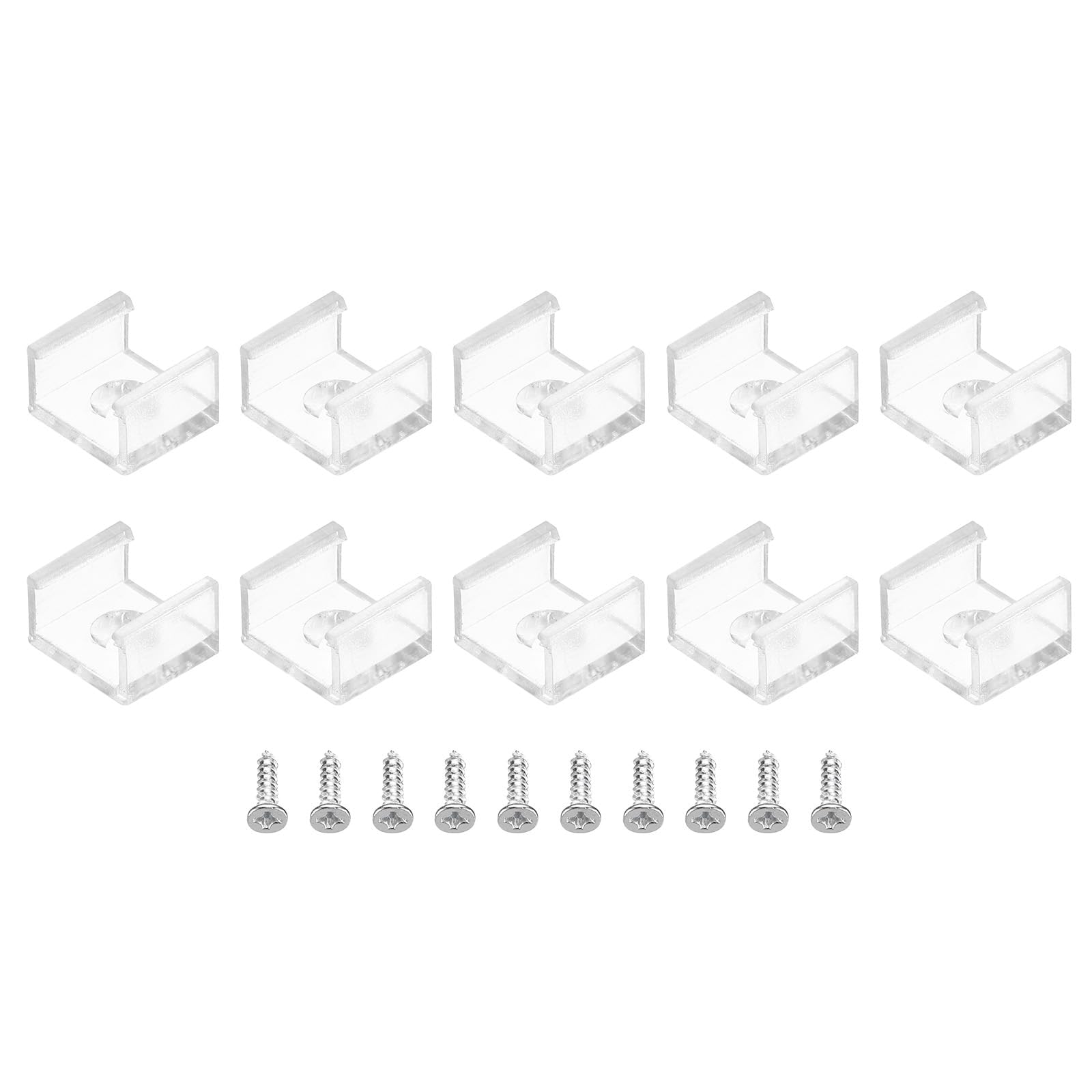 TOP-VIGOR 100Pcs LED Strip Light Clips, Waterproof Mounting Bracket Fixing Clips Plastic Clamp Holders with Screws