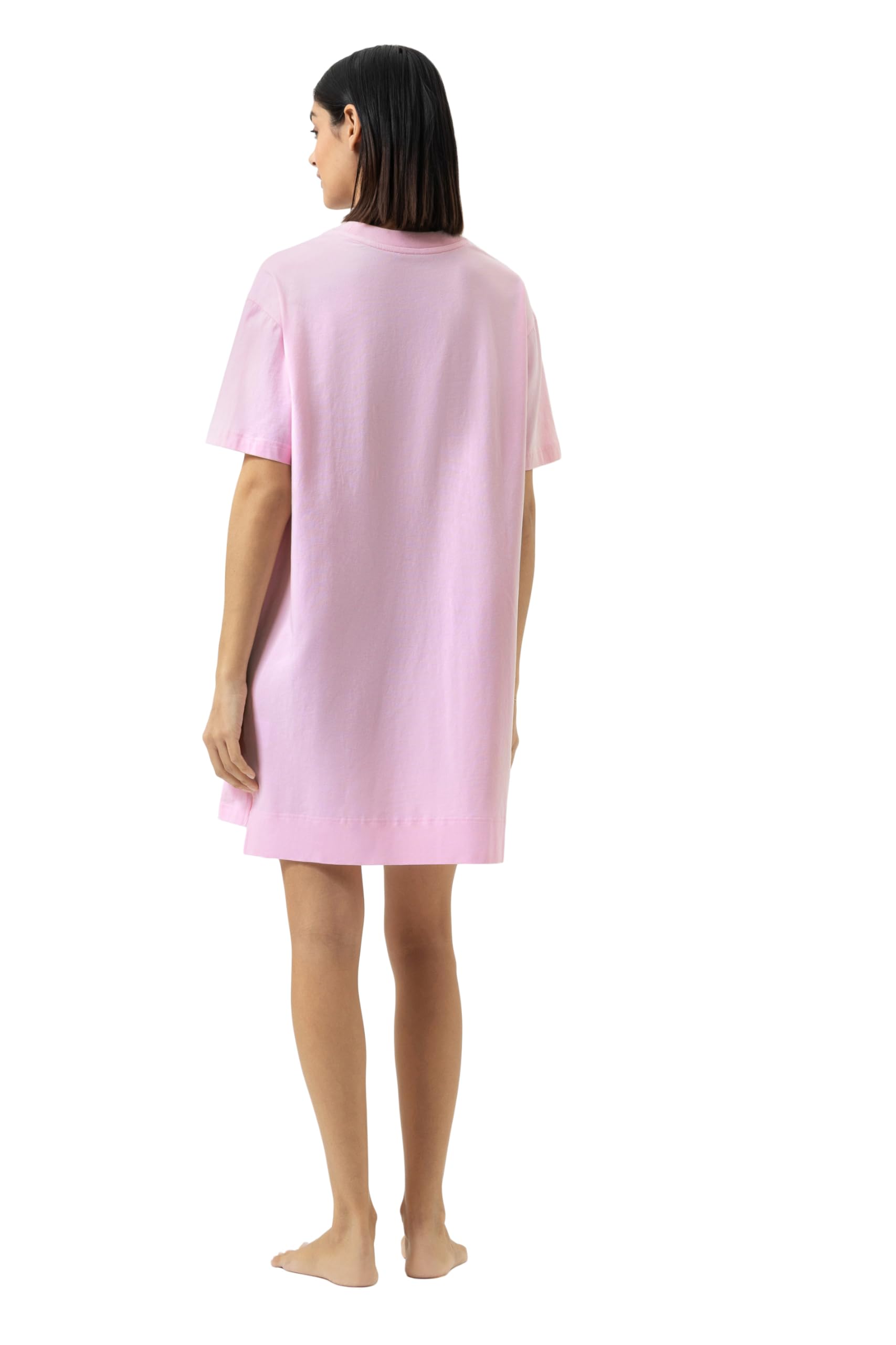 Mey Damen Nachthemd Kurzarm: Statement-Piece, Sleepshirt mit auffälligem Frontprint, Grafischer Schriftzug, Kurzarm, Gerader Schnitt, Serie Solid Love