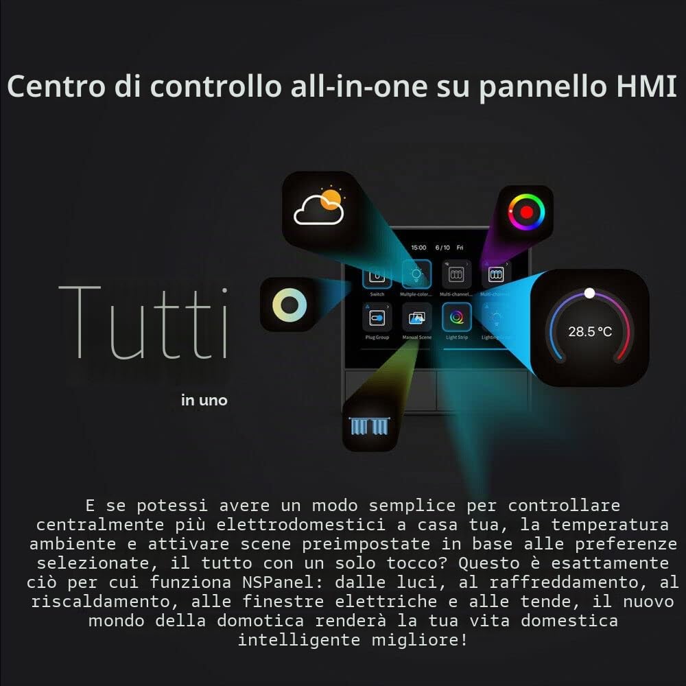Sonoff NSPanel Smart Touch Scena Interruttore da parete con controllo radio, display radio