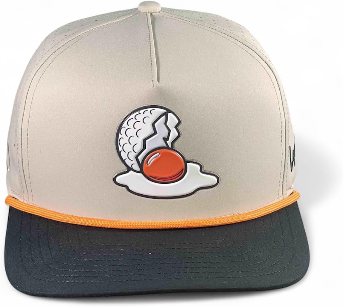 Logie Joe's Breakfast Ball Golf Hat | Snapback Cap | Built-in Magnetic Ball Marker Holder + Marker Included | Adjustable | Mulligan Tan image 3