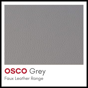 OSCO Grey Faux Leather Magazine Basket | Newspaper Rack | Storage Bin | Brochure Holder | File Organiser | Carry Handles | H30 x W40.5 x D26.5 cm |