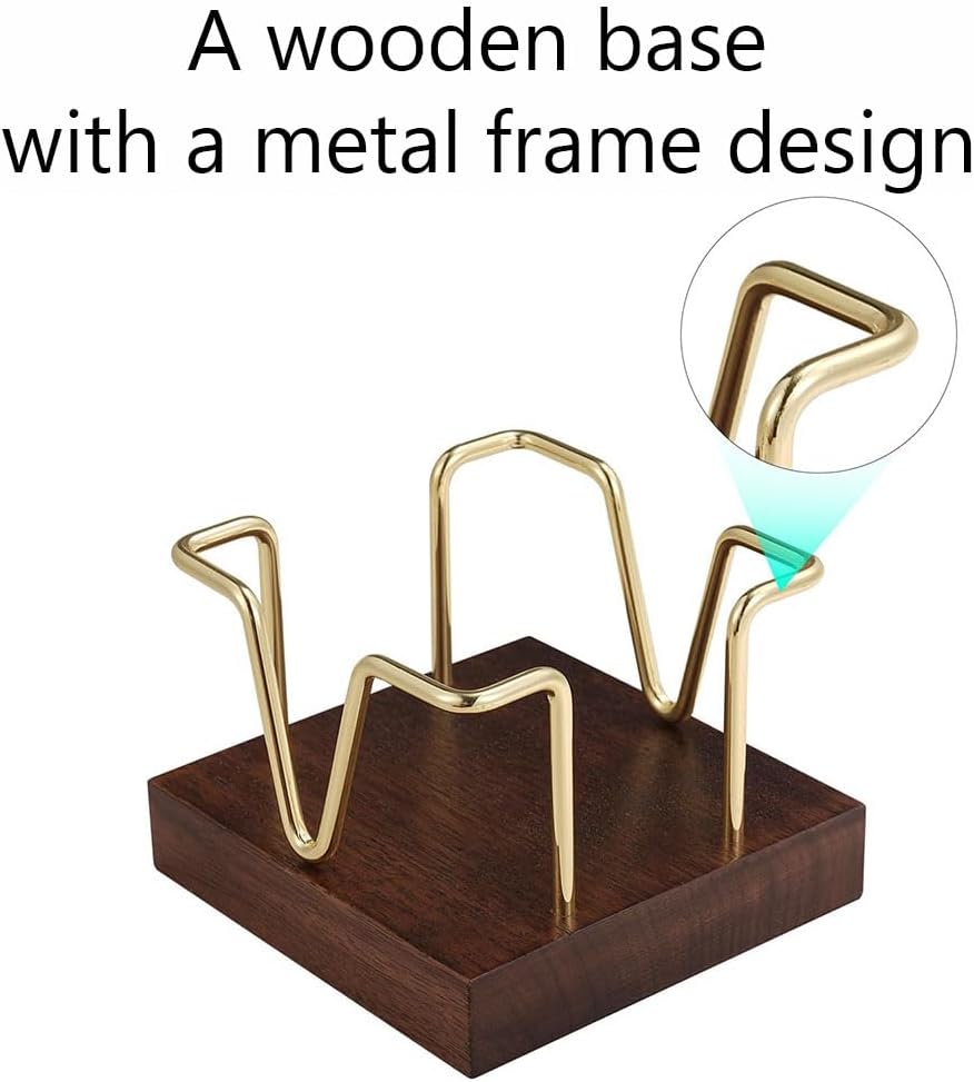 Wood Sticky Note Holder, Post It Note Dispenser for Office Desk, Sticky Notes Organizer, for School, Office（Rose Gold）