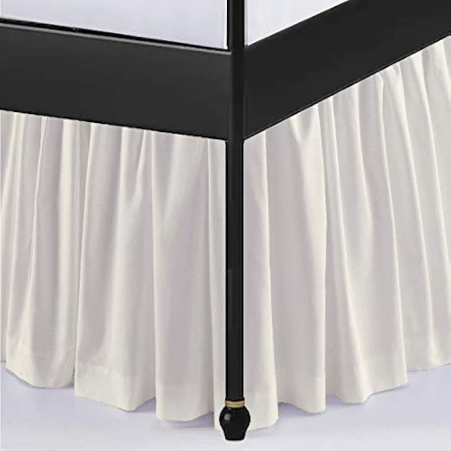 Ruffled Bed Skirt with Split Corners Three Side Coverage-Queen Size Dust Ruffles Bed Skirts 21 Inch Drop Expertise Tailored Fit Wrinkle Free Bed Skirt Dust Ruffle (Queen 21 Drop-Cream)