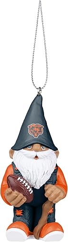 FOCO - Adorno colgante de árbol de Navidad de resina de gnomo de 3.5 pulgadas con licencia oficial de la NFL (Chicago Bears)
