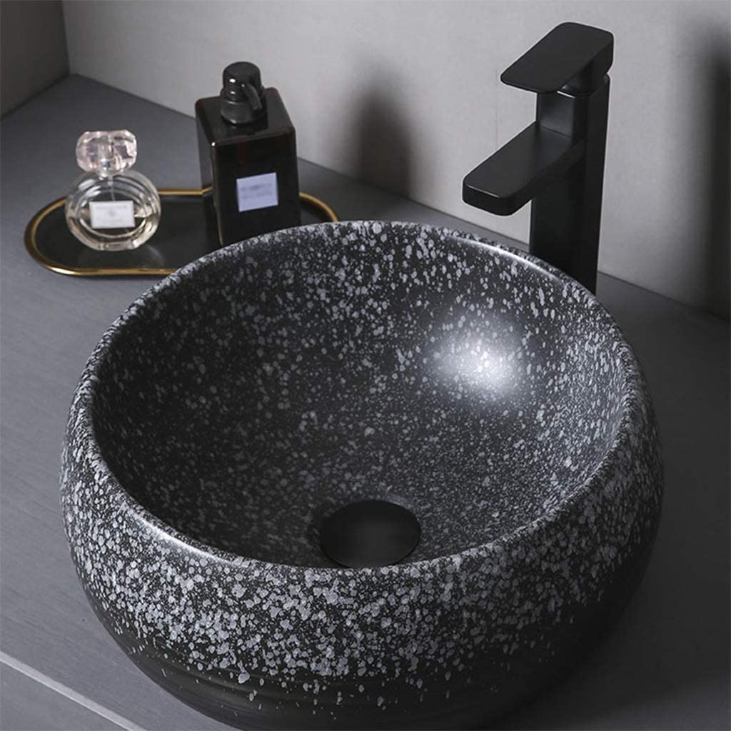 Szafka Pod Umywalkę Z Umywalką, Umywalka Łazienkowa, Umywalka Nablatowa, Blaty Umywalkowe, Artystyczny Wzór Gwieździstego Nieba, Okrągła Ceramiczna Umywalka, Zestaw 40 * 15 Cm