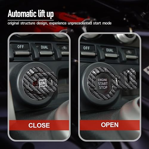 Miniatura 9 de Cubierta de metal para botón de arranque, protector de metal para el botón de arranque del motor del automóvil, accesorios geniales para decoración