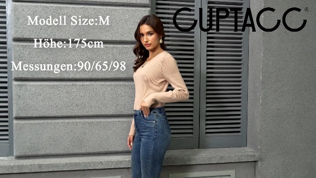 Maglione Donna Autunno 2024 - Pullover Slim Fit In Viscosa E Poliestere Con Collo Tondo E Maniche Lunghe - Foto 5