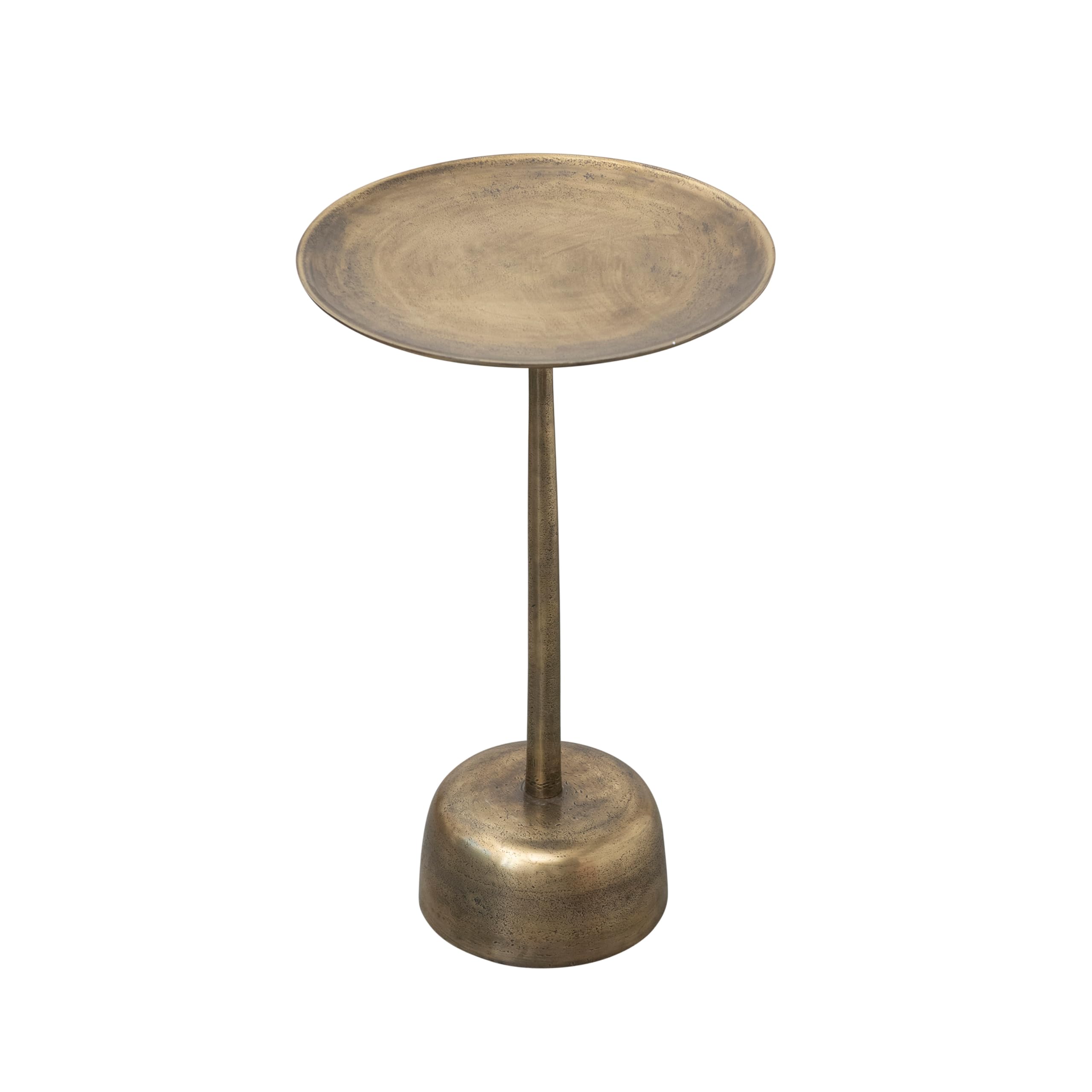 Vintage Aluminum Side Table, Antique Brass Finish