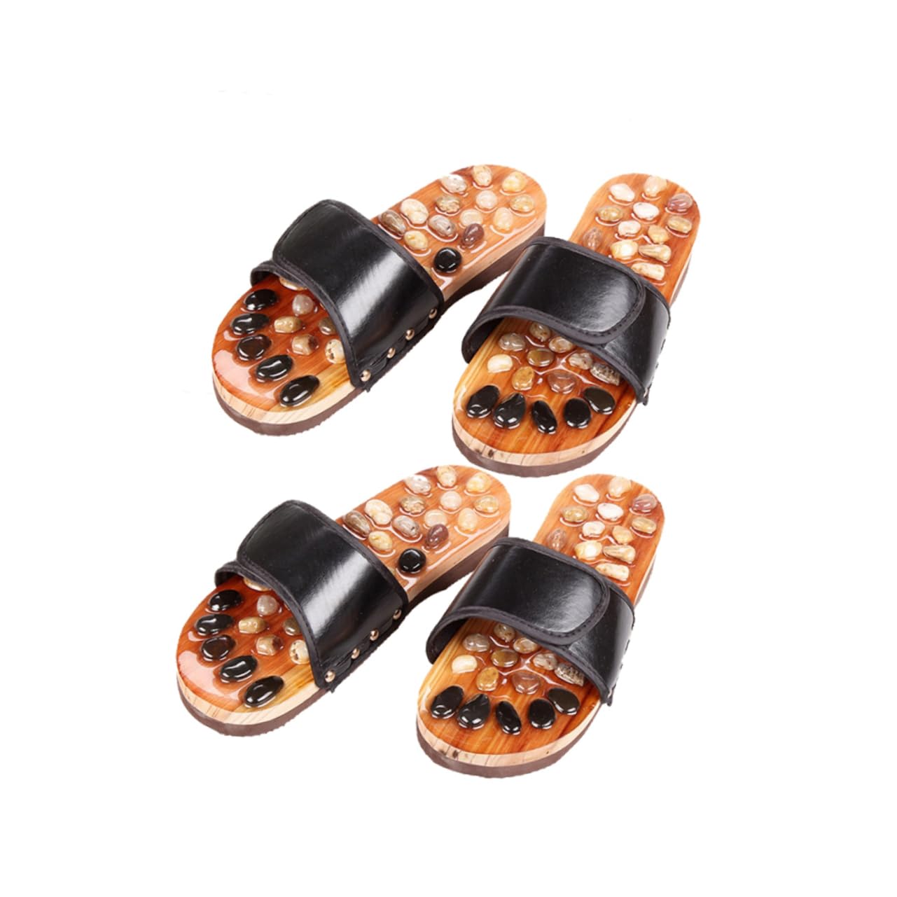 SECFOU Akupunktur Sandalen zur Fußmassage und Schmerzlinderung als Rutschfeste Fußpflegeschuhe mit Eva Sohle und Gewebe Größe 41 für Unisex im Alltag