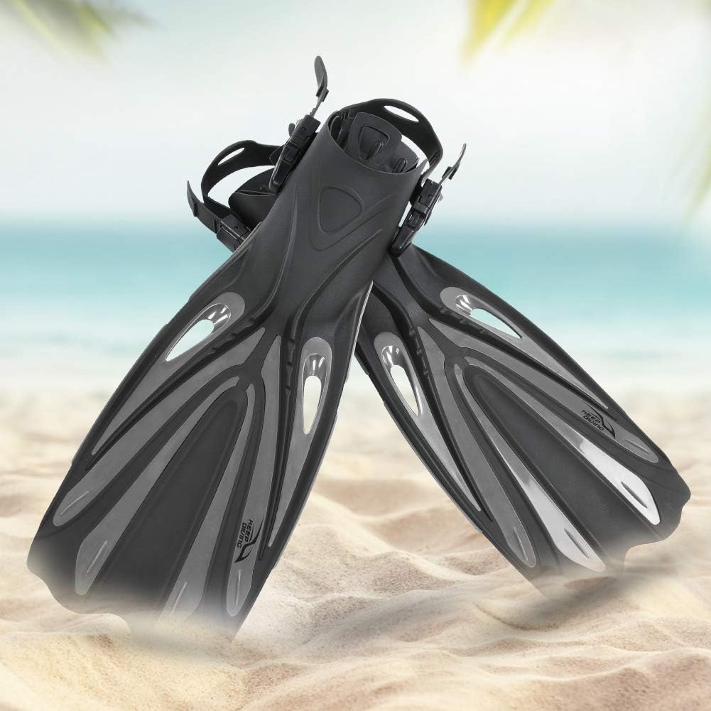 GOTOTOP Swim Fins, Adjustable Scuba Snorkeling Foot Flippers with Anti Skid Pattern and Quick Drainage, for Swimming Training and Sea Adventure