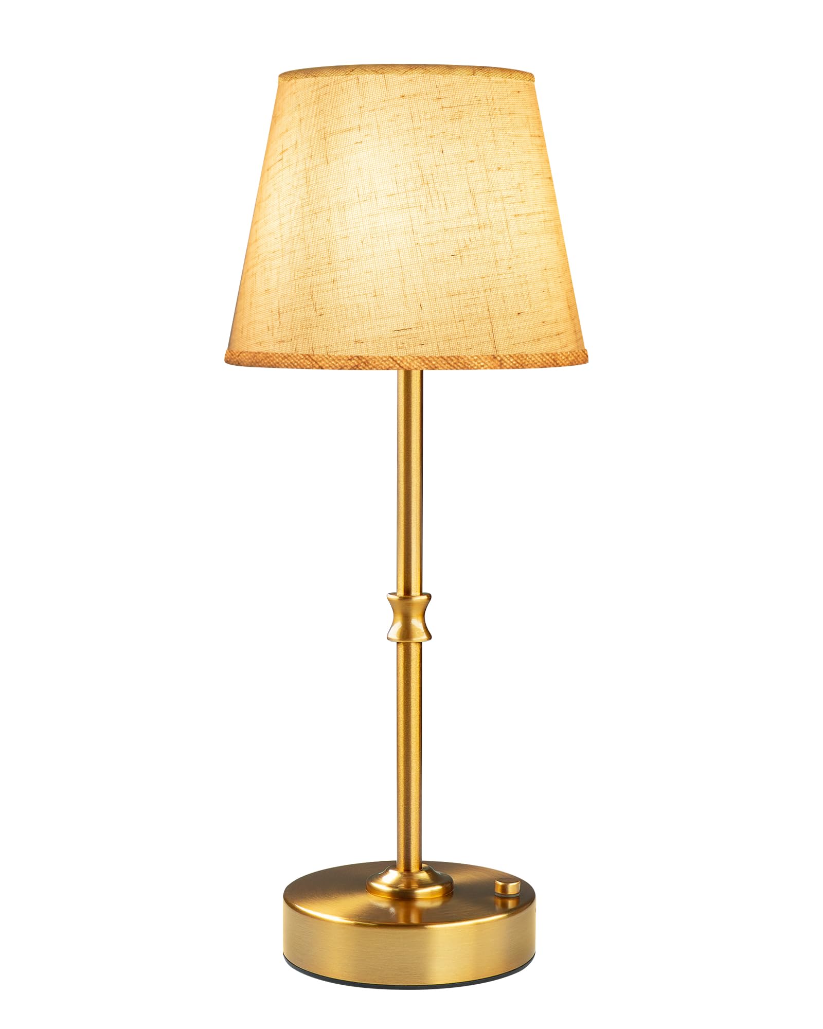 EppieBasic Rechargeable Table Lamp Cordless: Fast Charging & Long Lasting - 2700K Warm Light Vintage Gold Lamps for Women Housewife - Linen Shade