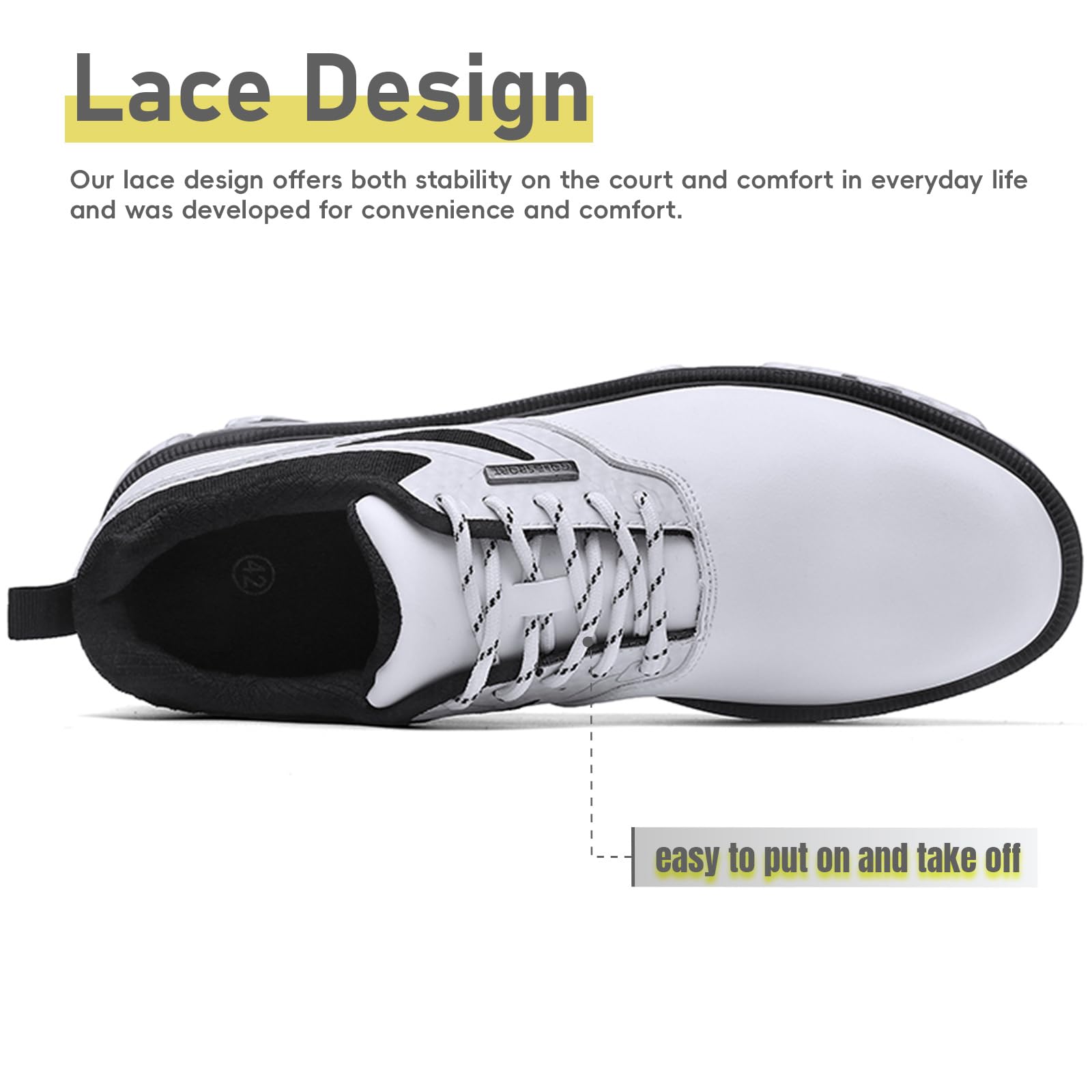 ULTIANT Chaussures de Golf Homme, Imperméables et Respirantes, avec Lacets Ajustables, Léger et Anti-Dérapant, Adaptées pour l'Entraînement et Le Jeu de Golf