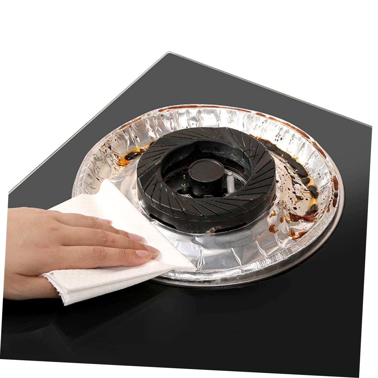 Alipis 3 Set Di Rivestimenti Per Bruciatori A Gas in Alluminio Protezioni Per Bruciatori Da Cucina Resistenti Calore Non Facili Da Usare 20 Pezzi * 3
