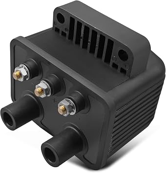 53-434 Single Fire Ignition Coil 3 Ohm Fit for Harley Davidson Twin Cam and Evo Engines, Compatible with Bobber Chopper Custom