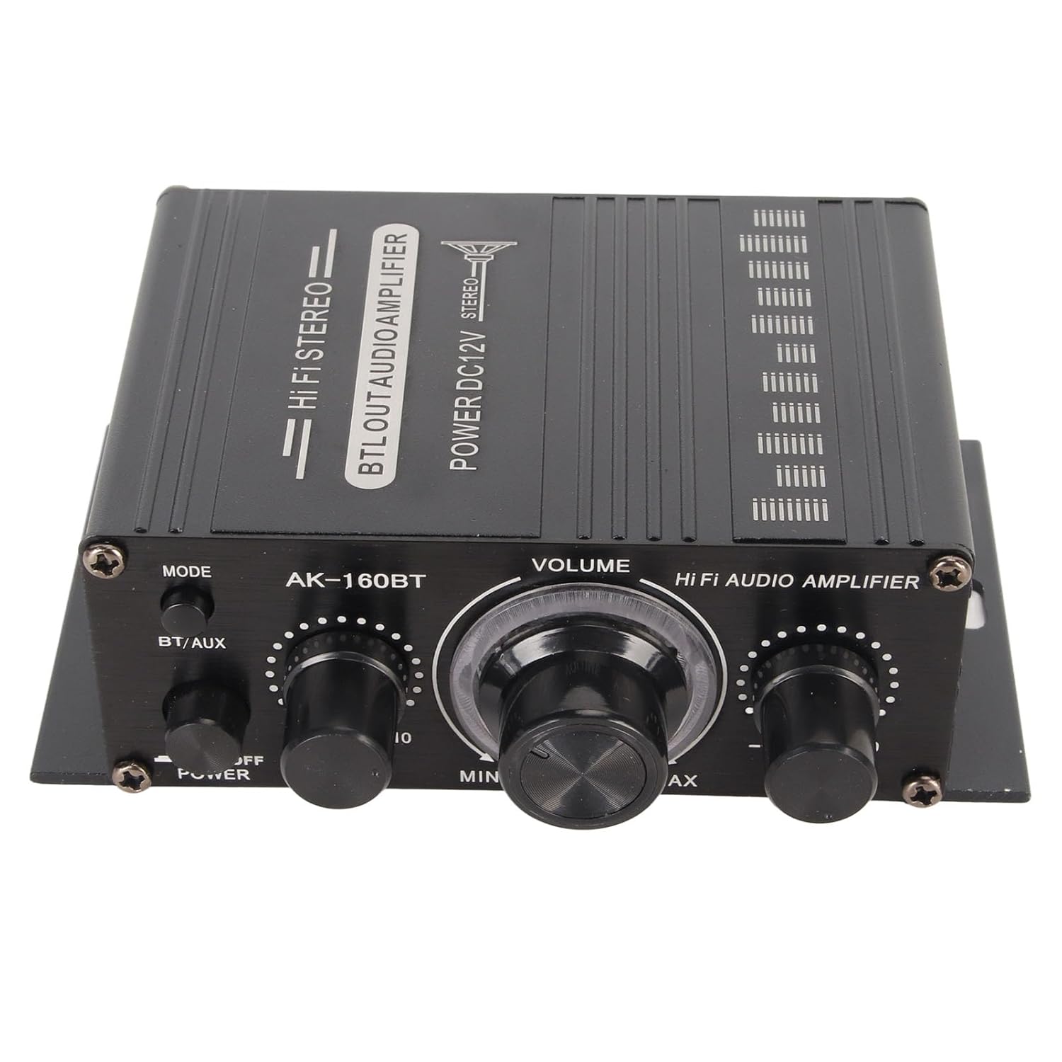 AK-160BT Bluetooth 5.0 Power Amplifier, 12V 2 Channel Stereo Digital Audio Amplifier, 20Hz to 20KHz Car Radio Power Amplifier for Car Home