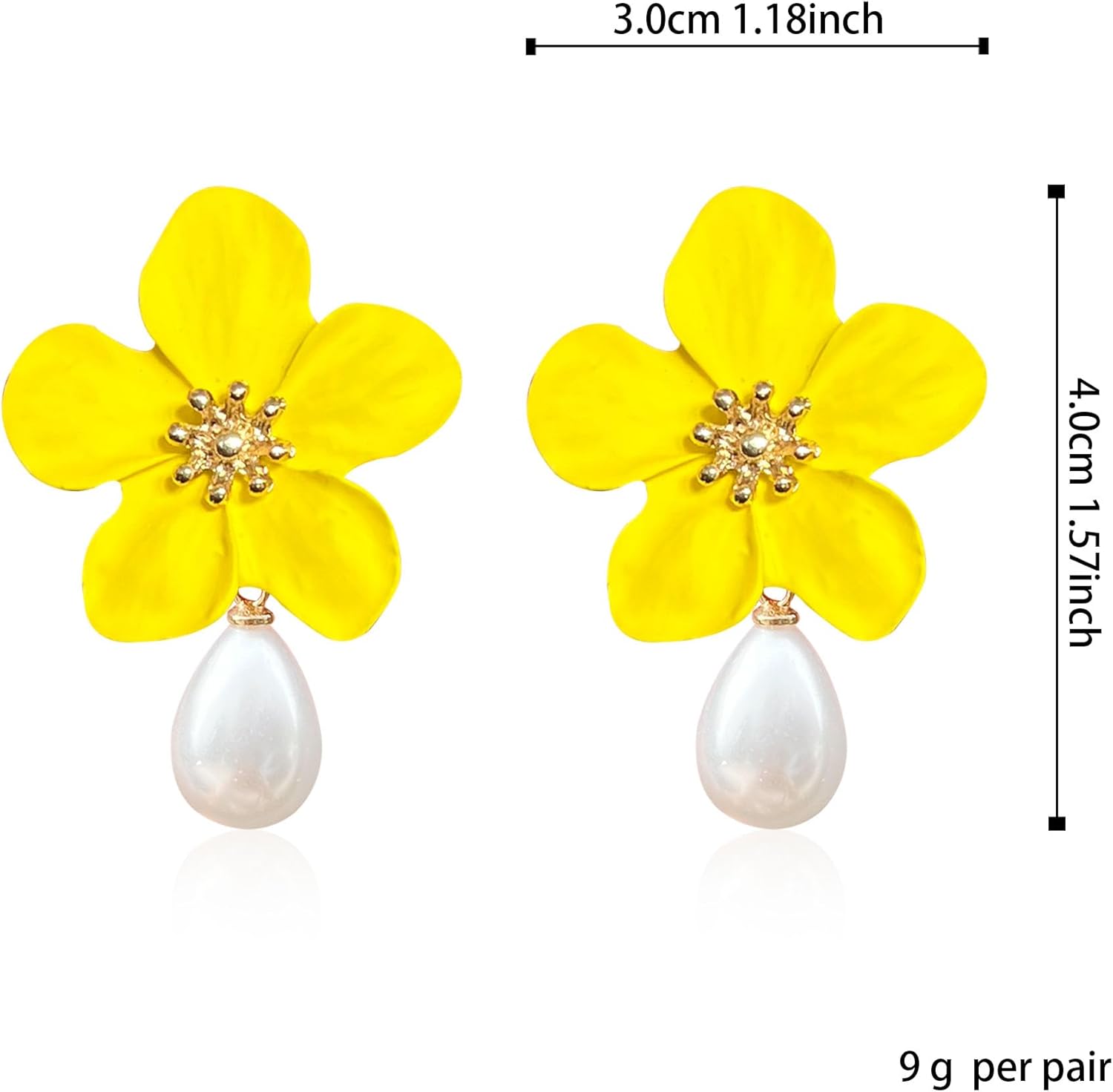 Sweet Flower Pearl Stud Earrings Spring Floral Pearl Flower Dangle Earrings for Women Statement Wedding Holiday Jewelry - Image 4